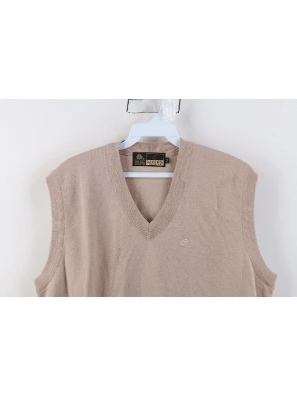 Vintage 90s Streetwear Mens 42 Distressed Blank Merino Wool Knit Sweater Vest